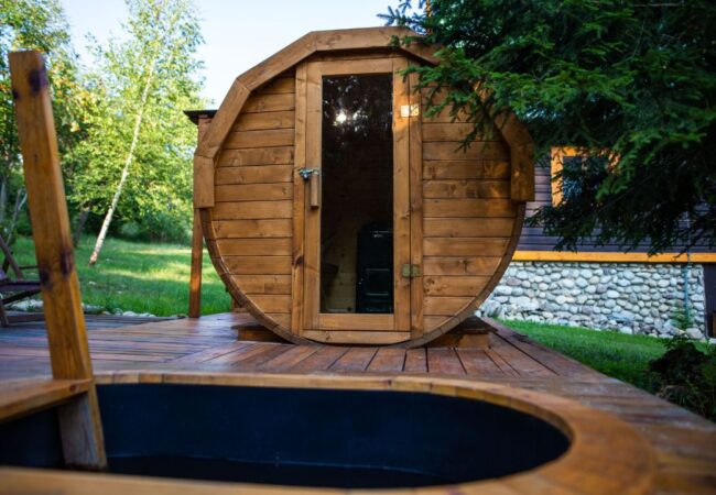 Sauna exterior barril de jardín