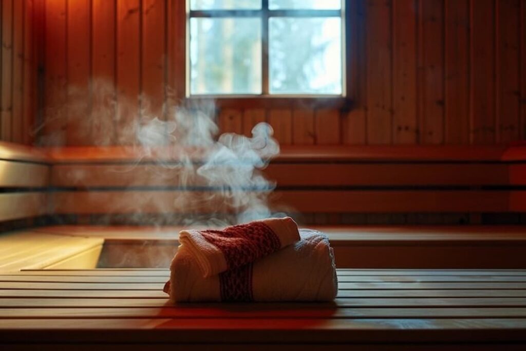 Vapor creándose en un baño de vapor