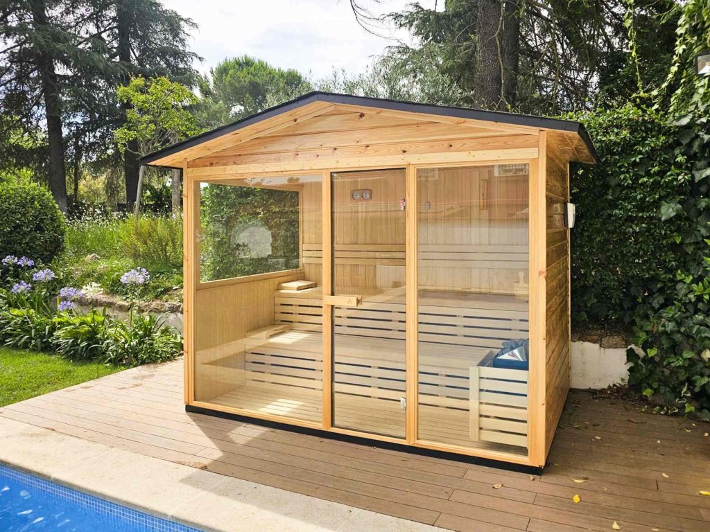 Sauna Exterior frontal cristal y ventana 7 1