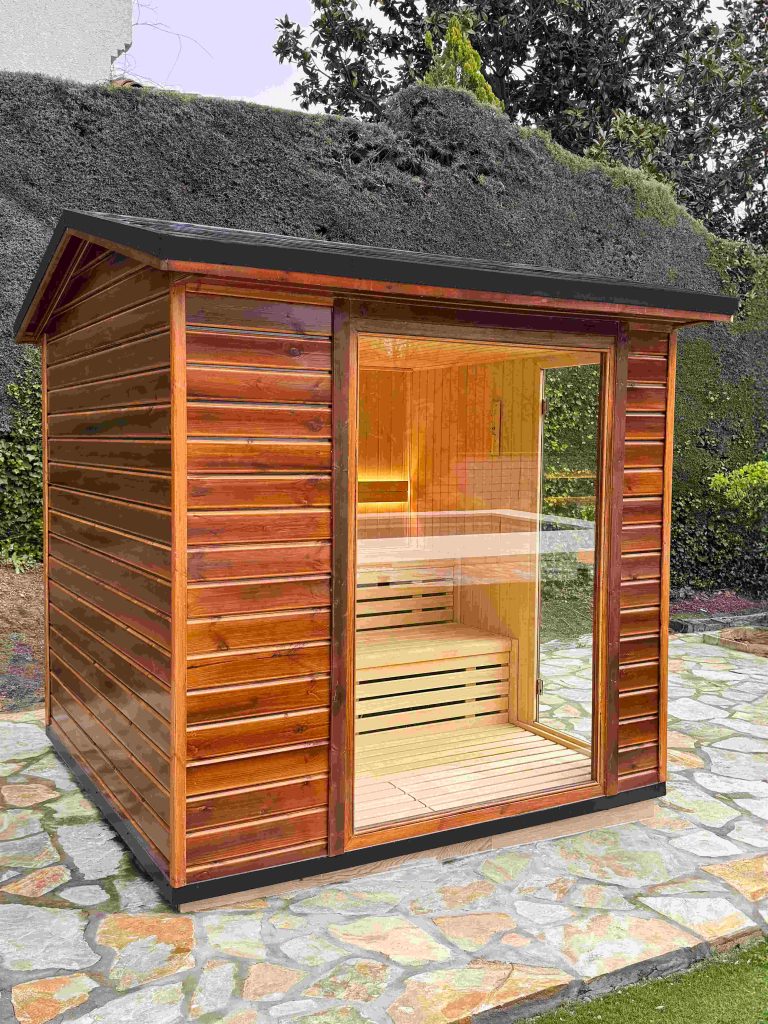 Sauna exterior barniz oscuro 2 3