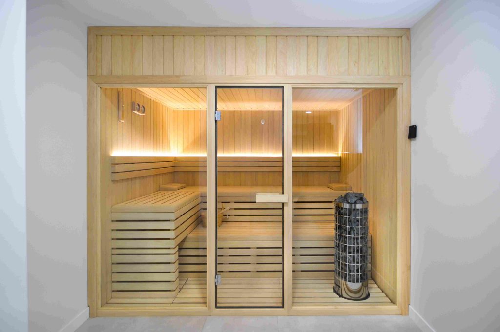 Sauna familiar fontal cristal 1