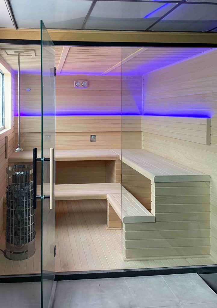 Sauna madera horizontal tupida 2