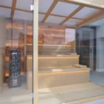 Sauna a medida con pared de sal del Himalaya fabricada por AVILSA