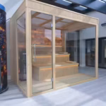 Sauna a medida con pared de sal del Himalaya fabricada por AVILSA