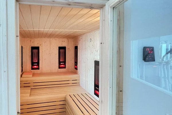 Sauna infrarrojos puerta cristal